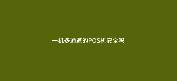 一机多通道的POS机安全吗？能用吗？